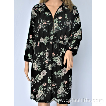 Women Printed Long Sleeve Dress